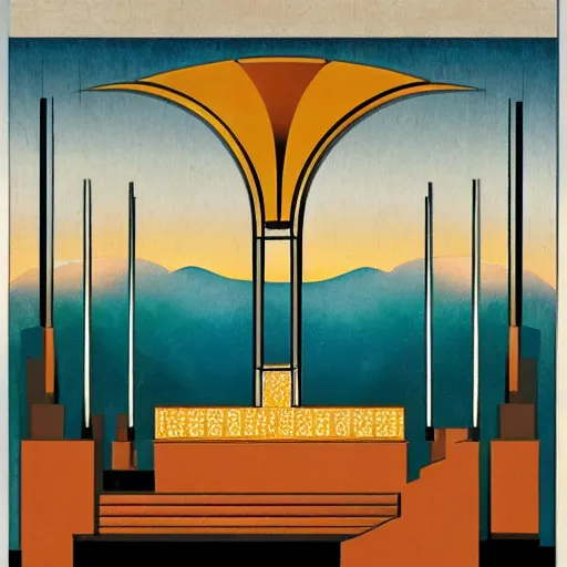 Prompt: art deco scenic