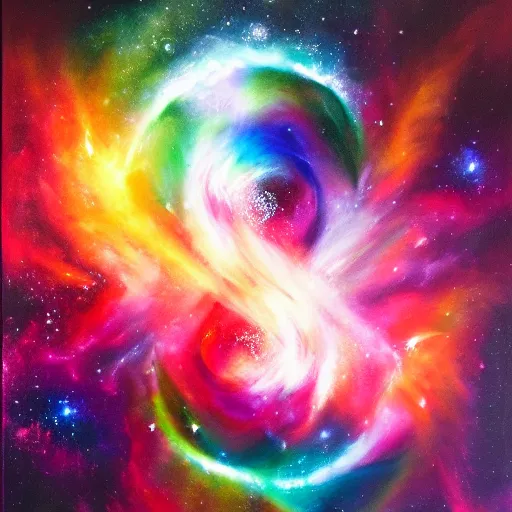Prompt: a yinyang symbol as a nebula, hyper - detailed oil painting, mystical, magical, implosion, realistic, 4 k,
