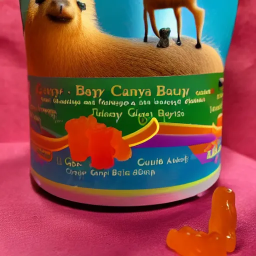 Image similar to capybaras gummy candy, close up