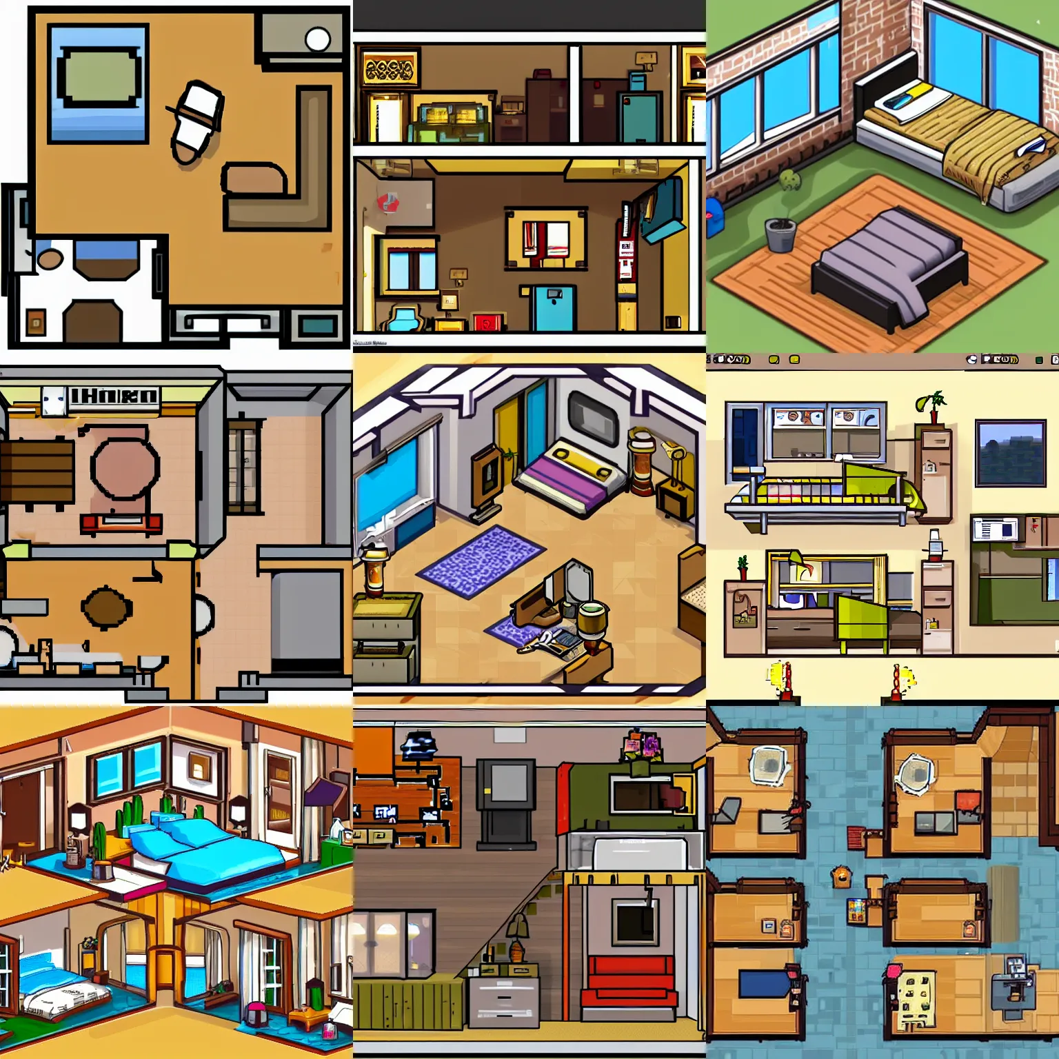 Prompt: A habbo hotel room