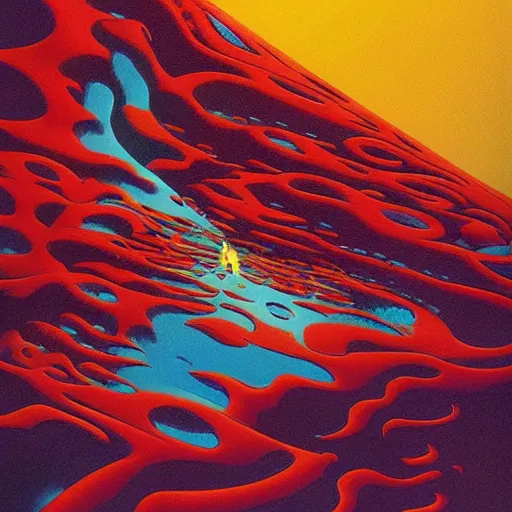 Image similar to breathtakingly beautiful ultrawide angle colour masterpiece dream by roger dean and kilian eng and jean giraud, incredible sense of depth and perspective and clarity, weird abstract, 8 k