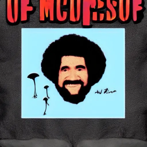 Image similar to nuclear mushroom cloud in shape of bob ross