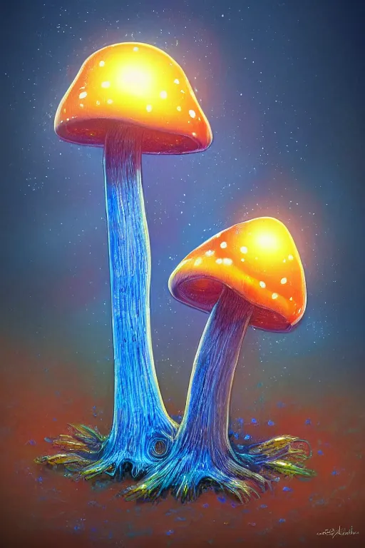 Image similar to glowing mushroom, blue, highly detailed, digital art, sharp focus, trending on art station