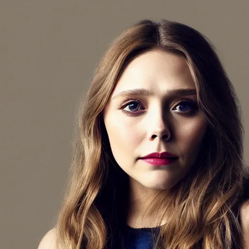 Prompt: elizabeth olsen ( ( ( ( ( ( scarlet witch ) ) ) ) ) ), portrait!!!, [ 4 k photorealism ]!!, trending on unsplash