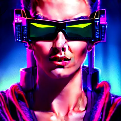 Image similar to epic portrait of cyberpunk Carpenter Charisma wearing mirrorshades, Night City, cyberpunk 2077, neon megacity in the background, angry and bored, illustration, soft lighting, soft details, painting oil on canvas by mark arian by artgerm, trending on artstation, 4k, 8k, HD