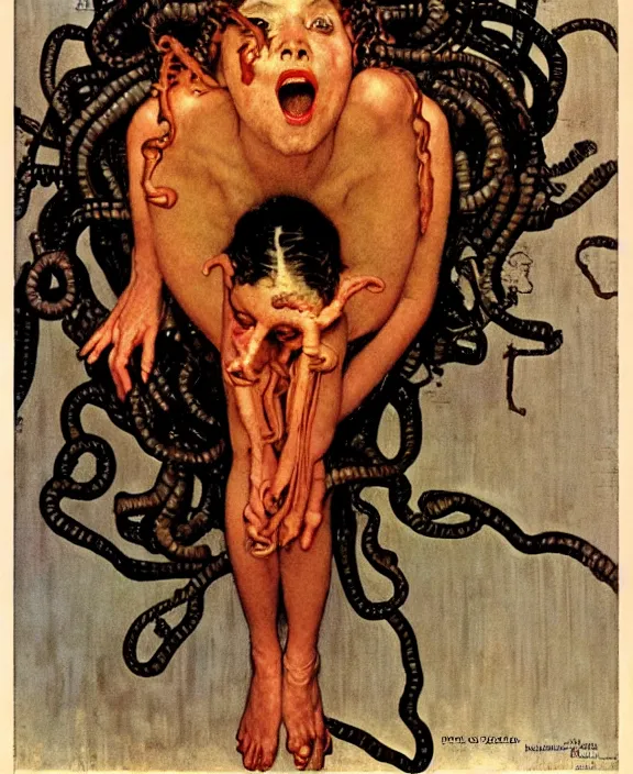 Image similar to medusa by norman rockwell