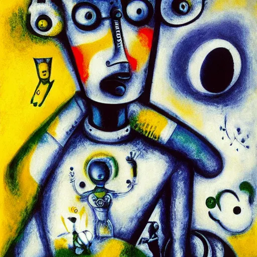 Prompt: Robot Life by Marc Chagall