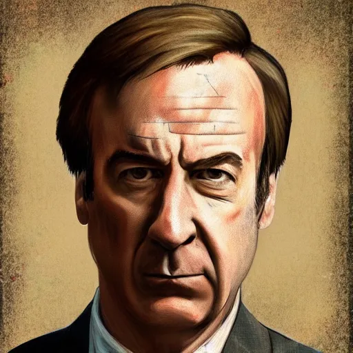 Image similar to a low resolution messy colorized mugshot of saul goodman, grainy, messy, grunged up, low resolution, low quality, realistic, hyperrealistic, 8 k resolution, hd quality, detailed, very detailed, highly detailed, intricate details, trending on artstation, colored, colorized