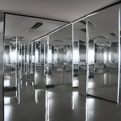 Prompt: mirror room of infite reflections