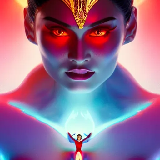 pia wurtzbach as darna, wax figure, glowing eyes, | Stable Diffusion ...