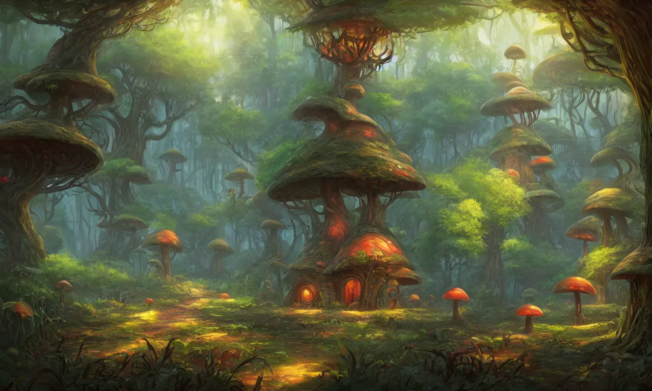 Fabulous magic mushroom house in the forest, trending | Stable ...