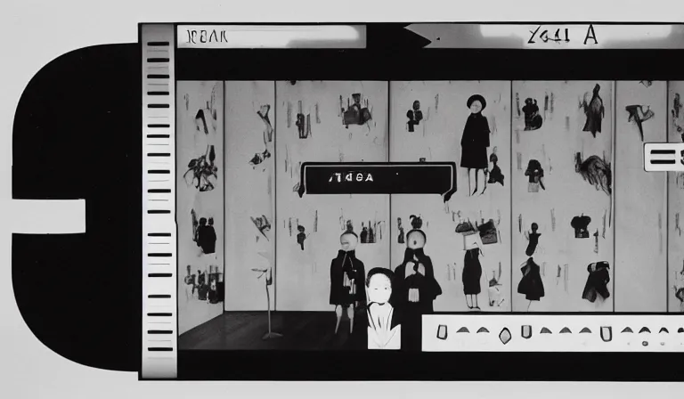 Image similar to GUI for an aswang dating app, futuristic, app design, by Rene Magritte, Nam June Paik, Ryoji Ikeda