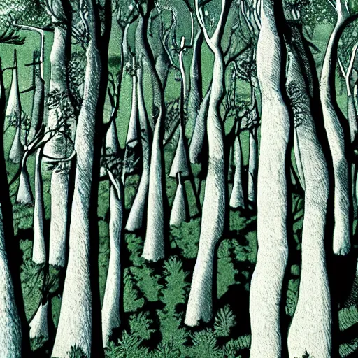 Image similar to forest of cartoon trees