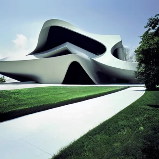 Image similar to house designed by zaha hadid