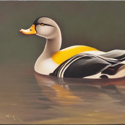 Image similar to a duck on the prowl oil painting esteban vicente