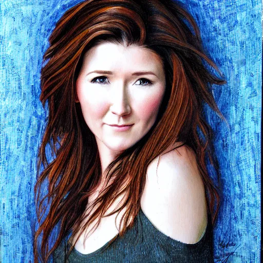 Prompt: Jewel Staite, head and shoulders portrait, extremely detailed masterpiece, one single continues line.