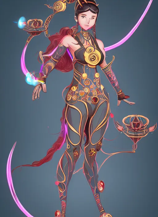 Prompt: character design, nezha resurrected in mechanical lotus,