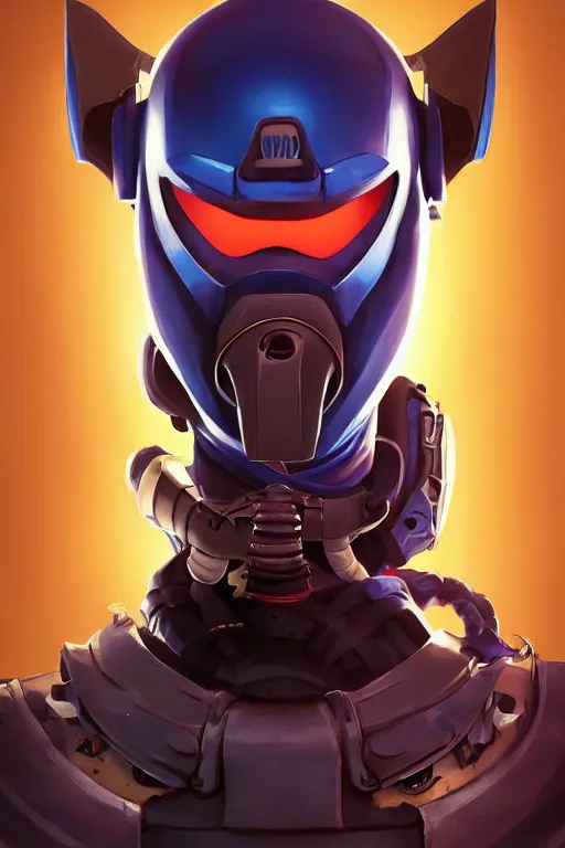 Image similar to epic mask helmet robot ninja portrait stylized as fornite style game design fanart by concept artist gervasio canda, behance hd by jesper ejsing, by rhads, makoto shinkai and lois van baarle, ilya kuvshinov, rossdraws global illumination radiating a glowing aura global illumination ray tracing hdr render in unreal engine 5