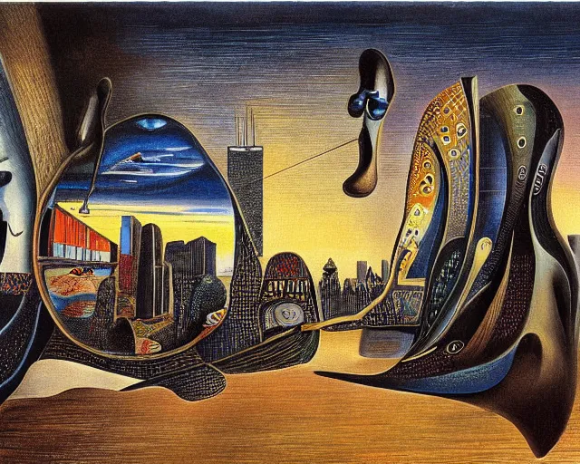 Image similar to chicago by salvador dali