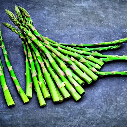 Prompt: a tennis racket made out of asparagus high quality photo