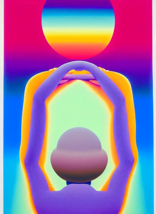 Image similar to yoga by shusei nagaoka, kaws, david rudnick, airbrush on canvas, pastell colours, cell shaded, 8 k