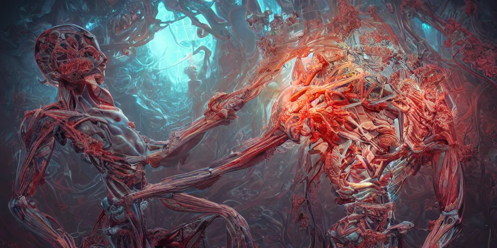Prompt: the end of an organism, ross tran, vivid colors, anatomical, highly detailed sculpture, intricate detailed, ommatidia, 8 k, cinematic atmosphere, post - processing