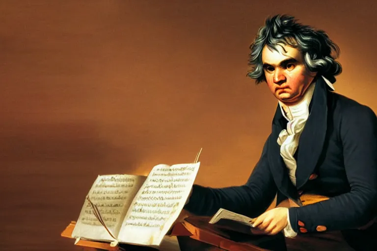 Image similar to a photo of beethoven doing the floss on tiktok, app screenshot, photorealistic, 8 k