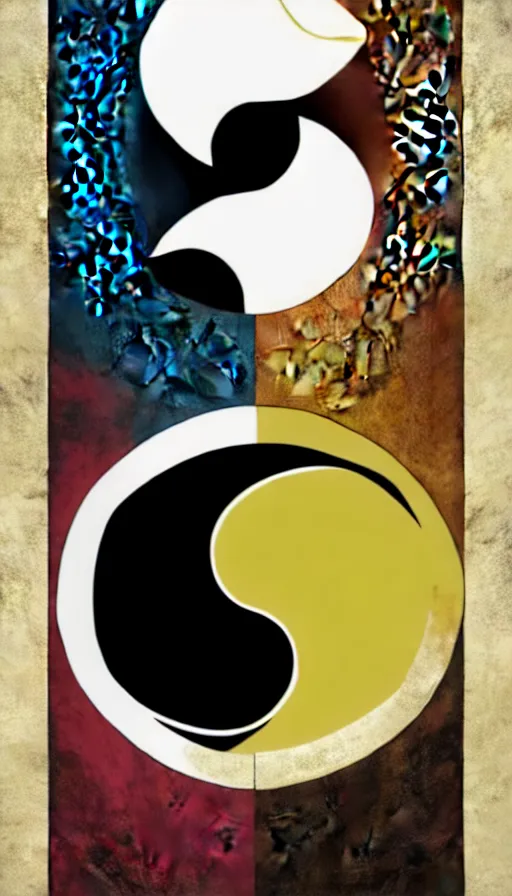 Prompt: Abstract representation of ying Yang concept, from Magic the gathering