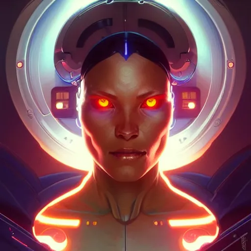 Image similar to cyborg, female, science fiction, highly detailed, digital painting, beautiful eyes, symmetry, concept art, sharp focus, illustration, art by artgerm and greg rutkowski and magali villeneuve and ilya kuvshinov! : : alphonse mucha : : - 0. 2