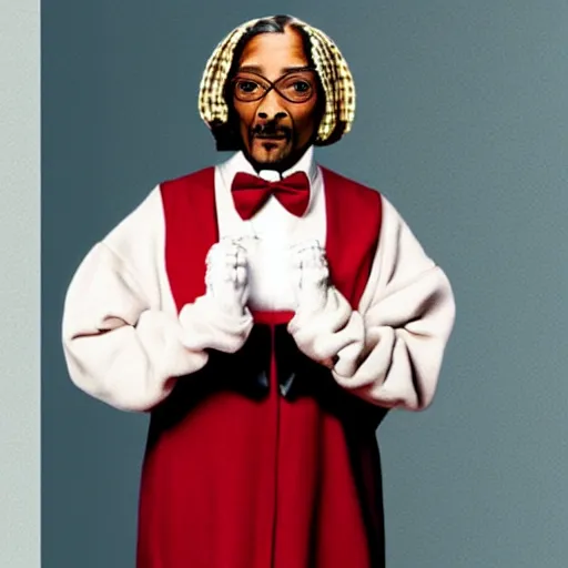 Prompt: mrs. doubtfire played by snoop dogg saying hello