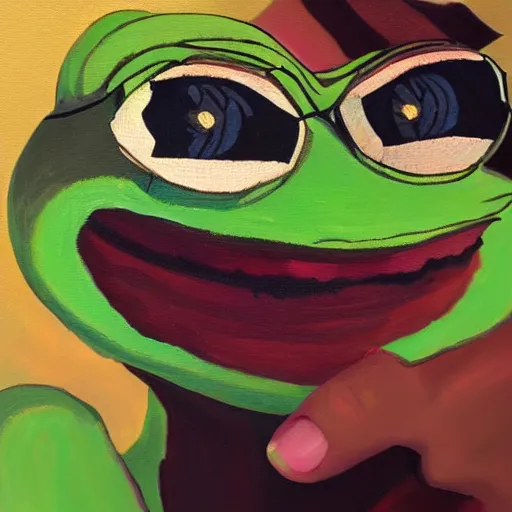 Image similar to pepe the frog is surrounded by beautiful women, oil painting, highly detailed, 4 k