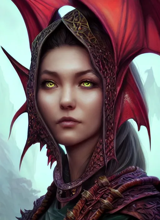 Image similar to epic dragon warlock female character design, highly detailed, glossy eyes, d & d, fantasy, highly detailed, digital painting, trending on artstation, concept art, sharp focus, holographic undertones, illustration, global illumination, ray tracing, realistic shaded, art by artgerm and greg rutkowski and fuji choko and viktoria gavrilenko and hoang lap