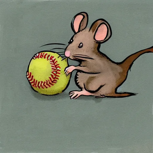 Prompt: rat and hamster playing baseball original art