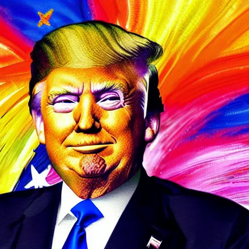 Image similar to “ donald trump painted by lisa frank ”