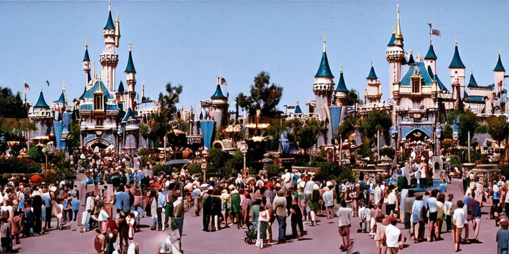 Image similar to 35mm photo of Disneyland, 1962, colorized