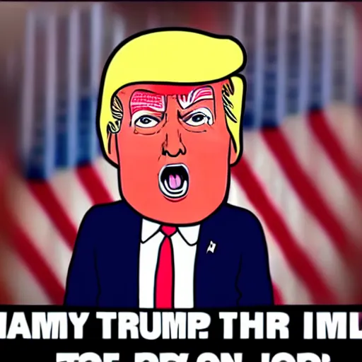 Image similar to cute, happy donald trump cartoon from a pixar movie