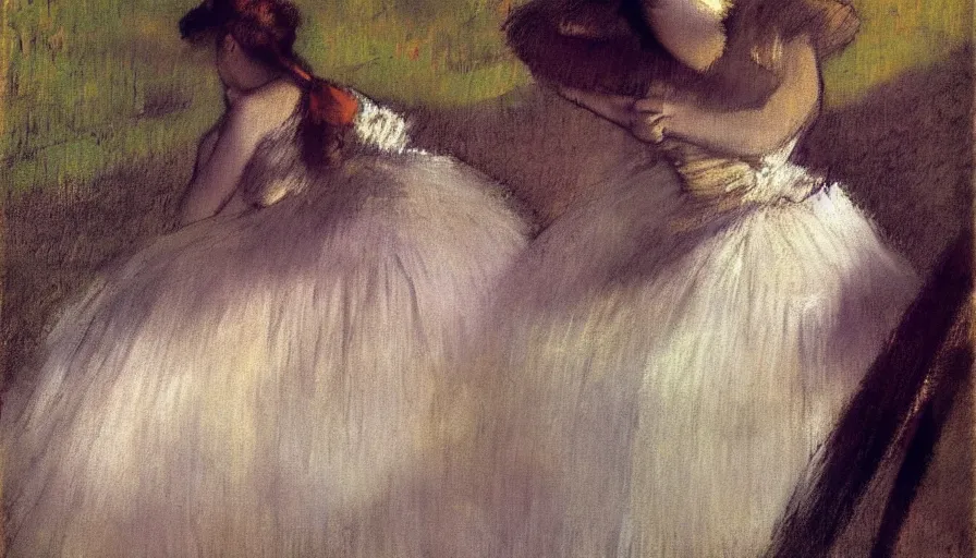 Prompt: edgar degas, woman, painting