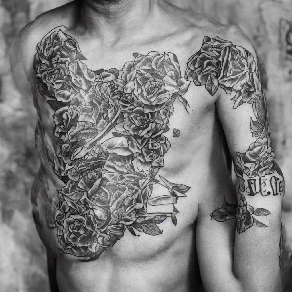 Prompt: photorealistic photo of russian prison tattoos, russian criminal tattoos, nakolki, sergei vasiliev photography