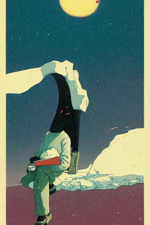 Prompt: a closeup portrait of an old man sucking a blotter paper of LSD acid and dreaming psychedelic hallucinations in the vast icy landscape of Antarctica, by kawase hasui, moebius, Edward Hopper, colorful flat surreal design, hd, 8k, artstation
