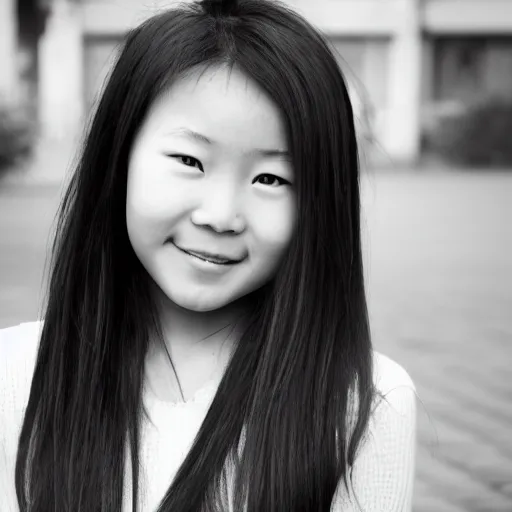 Image similar to black and white photo of an asian girl