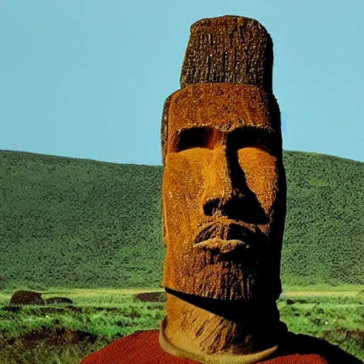 Image similar to Kanye moai head on easter Island