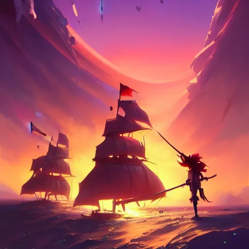 Image similar to annual pirates board meeting, cgsociety, fantasy art, 2 d game art, concept art, heavenly lighting, retrowave, behance hd, concept art by jesper ejsing, by rhads, makoto shinkai cyril rolando, madgwick, cory loftis, anime studio and pixar animation studio and disney