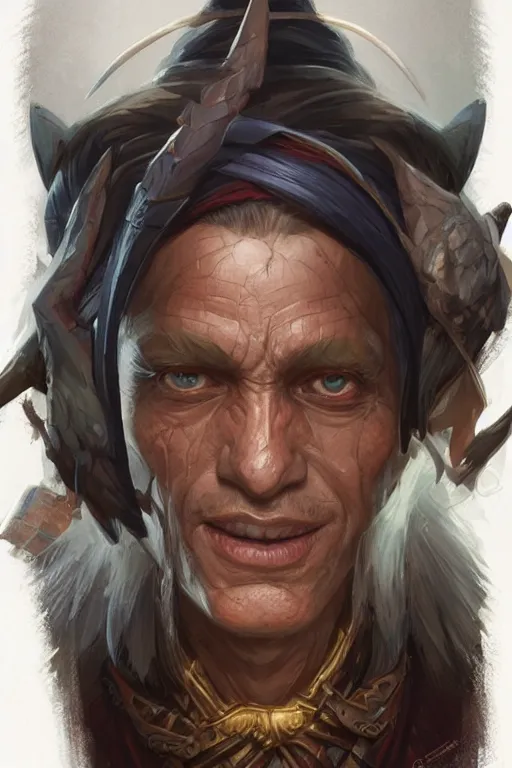 Image similar to witchdoctor, d & d, fantasy, portrait, highly detailed, headshot, digital painting, trending on artstation, concept art, sharp focus, illustration, art by artgerm and greg rutkowski and magali villeneuve