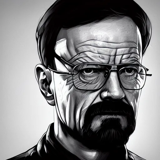 Image similar to high quality illustration, walter white realistic portrait, cyberpunk colors, riot game, beautiful, alexandre bourlet, vaporwave, lois van baarle, league of legend, digital painting, james jean, dynamic colors, greg rutkuwsky, artstation, concept art, neon