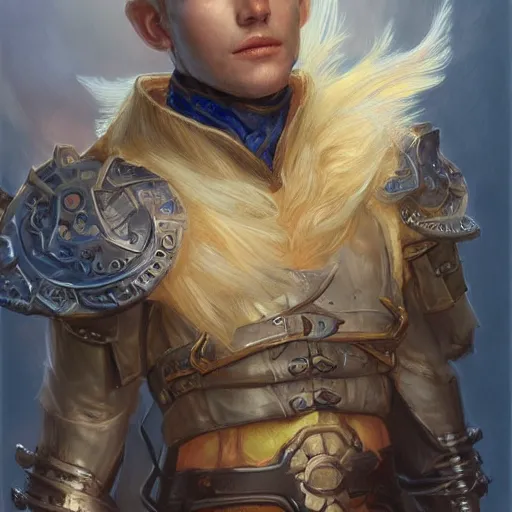 Prompt: A 22 year old Swedish male with short blonde hair and stubble as a fantasy D&D character, art by Donato Giancola and Bayard Wu, digital art, trending on artstation, 4k