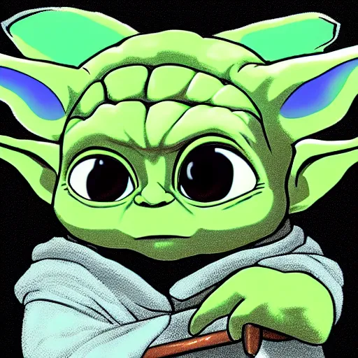 Prompt: baby yoda in style of arcane lol