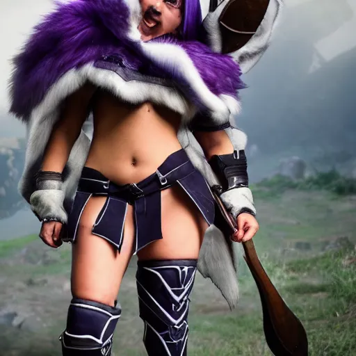 Image similar to real life photograph of sejuani from league of legends