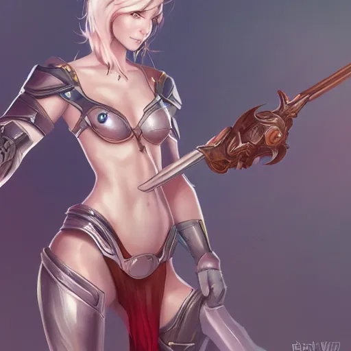 Image similar to female fantasy warrior in the style of Artgerm, WLOP, Rossdraws, trending on artstation H- 768