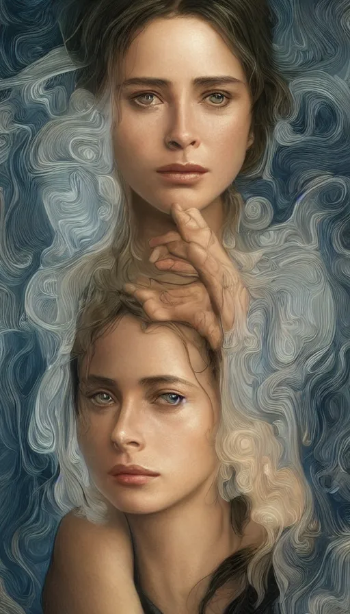 Image similar to young emanuelle beart, lost her heart, fame of thrones, fibonacci, sweat drops, intricate fashion clothing, insane, intricate, highly detailed, surrealistic, digital painting, artstation, concept art, smooth, sharp focus, illustration, unreal engine 5, 8 k, art by artgerm and greg rutkowski and alphonse mucha