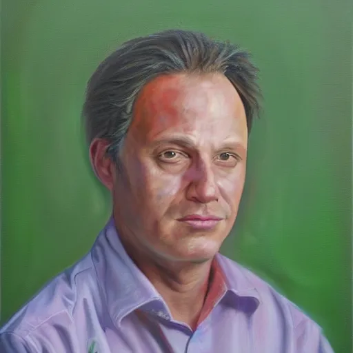 Image similar to johnathan katz, oil portrait, photorealistic, high detail